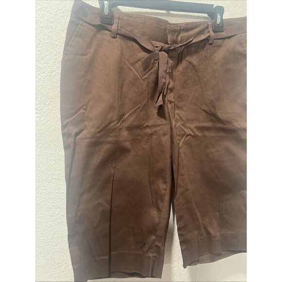 John Paul Richards Cotton Cargo Pants Brown 14 2 Pocket belted Summer‎ NEW - Picture 2 of 14